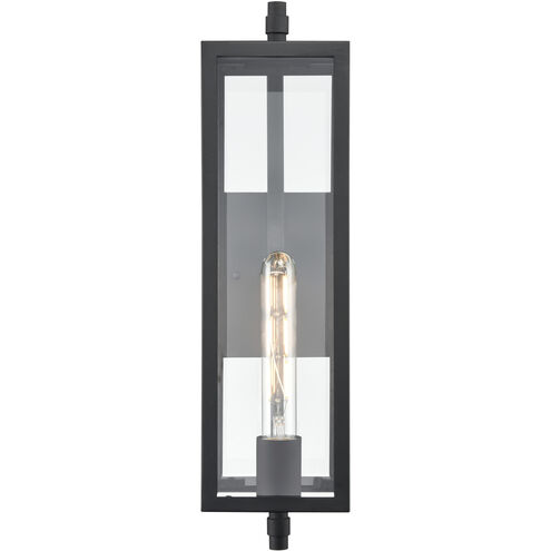 Messi 1 Light 18 inch Textured Black Outdoor Wall Sconce